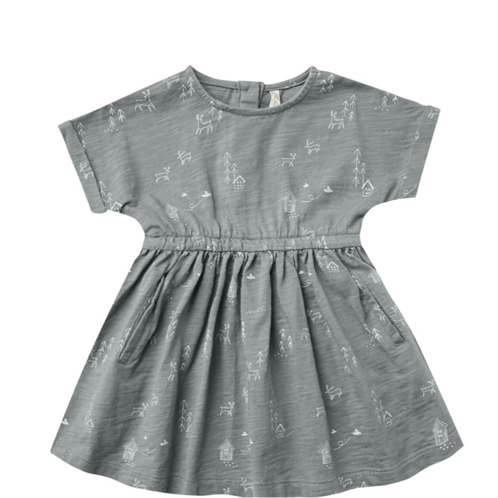 Rylee + Cru green Gray Dress with White Accents size 6 to 7 years